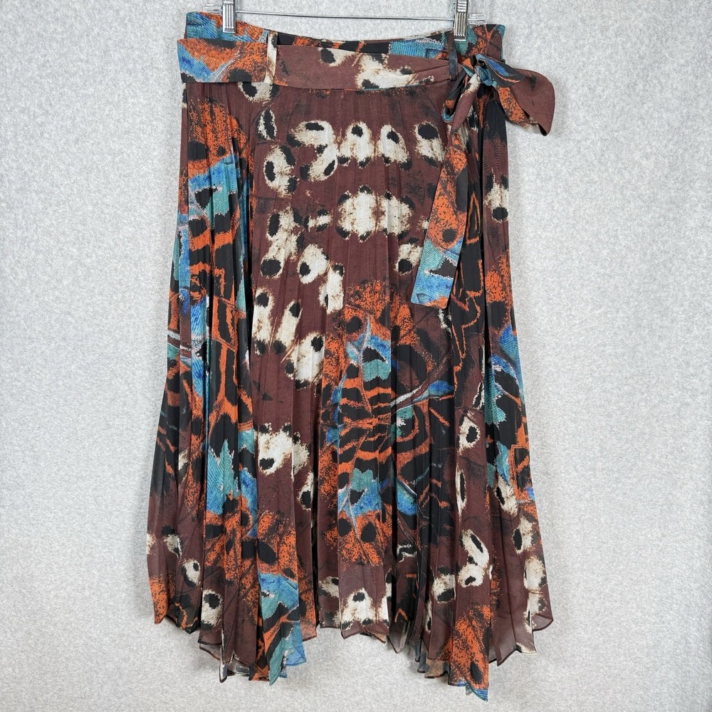 Ipekyol skirt womens 12 asymmetrical tie wiast patterend midi Y2k style